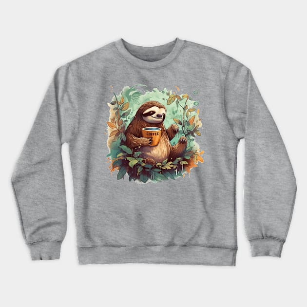 Sloth Coffee Crewneck Sweatshirt by mbloomstine